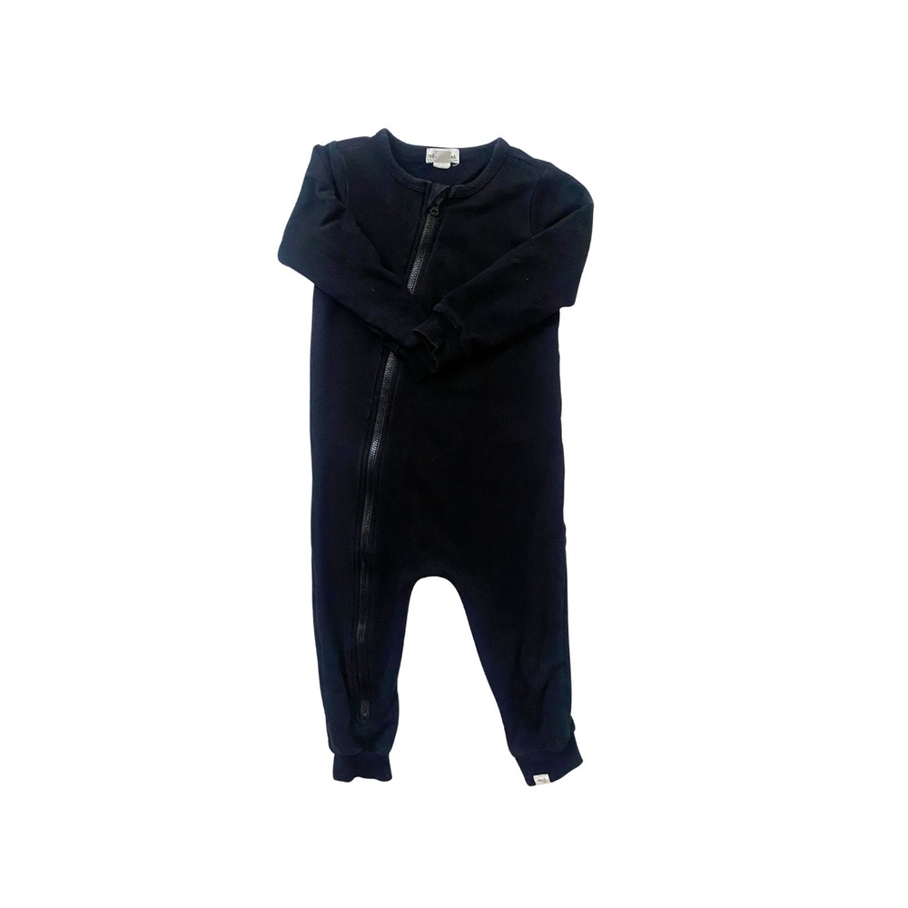 18 Months - Miles The Label Black Zip Up Footless Pajamas One Piece Jumpsuit
